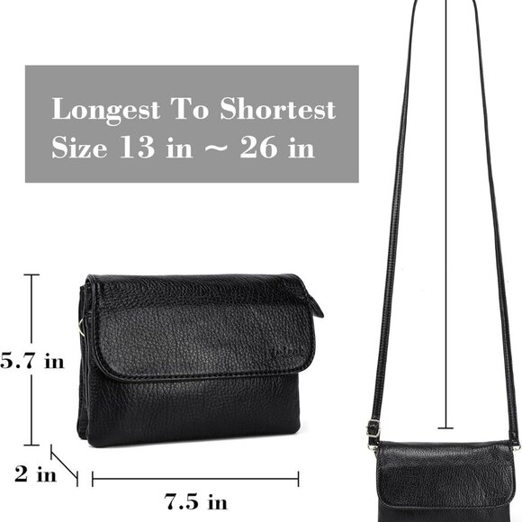 Soft Small Leather Crossbody Bags for Women RFID Blocking Travel Purses Handbags - Picture 2 of 9